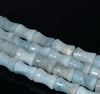 13X8MM Aquamarine Gemstone Grade A Bone Drum Loose Beads 15.5 inch Full Strand (80001454-A107)