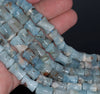 13X9-12X9MM Aquamarine Gemstone Grade AB Bone Drum Loose Beads 15.5 inch Full Strand (80001455-A107)