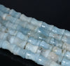 13X9-12X9MM Aquamarine Gemstone Grade A Bone Drum Loose Beads 15.5 inch Full Strand (80001456-A107)