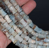 13X9-12X9MM Aquamarine Gemstone Grade B Bone Drum Loose Beads 15.5 inch Full Strand (80001458-A107)