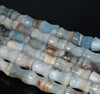 13X9-12X9MM Aquamarine Gemstone Grade B Bone Drum Loose Beads 15.5 inch Full Strand (80001458-A107)