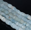 13X9-12X9MM Aquamarine Gemstone Grade AA Bone Drum Loose Beads 15.5 inch Full Strand (80001459-A107)