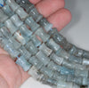 13X9-12X9MM Aquamarine Gemstone Grade A Bone Drum Loose Beads 15.5 inch Full Strand (80001460-A107)