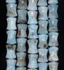 13X10-12X9MM Aquamarine Gemstone Grade AB Bone Drum Loose Beads 8 inch Half Strand (80001461 H-A96)