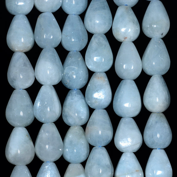 11X8MM Aquamarine Gemstone Grade AAA Faceted Teardrop Loose Beads 15.5 inch Full Strand (80001464-A103)