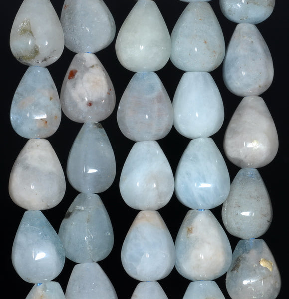 11X8MM Aquamarine Gemstone Grade AB Faceted Teardrop Loose Beads 15.5 inch Full Strand (80001465-A103)