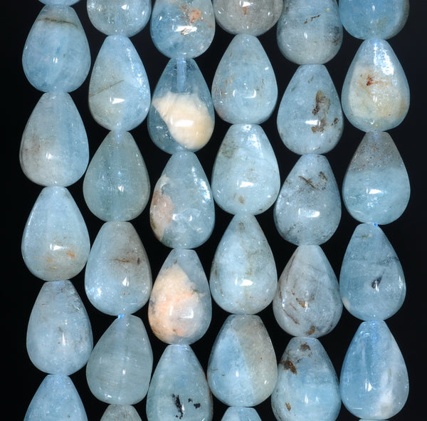 13X9-12X9MM Aquamarine Gemstone Grade AB Faceted Teardrop Loose Beads 15.5 inch Full Strand (80001466-A103)