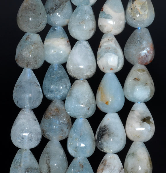 13X9-12X9MM Aquamarine Gemstone Grade AB Faceted Teardrop Loose Beads 15.5 inch Full Strand (80001469-A103)