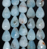 13X10-12X10MM Aquamarine Gemstone Grade A Faceted Teardrop Loose Beads 15.5 inch Full Strand (80001472-A103)