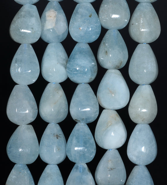 13X10-12X9MM Aquamarine Gemstone Grade AA Faceted Teardrop Loose Beads 15.5 inch Full Strand (80001473-A103)