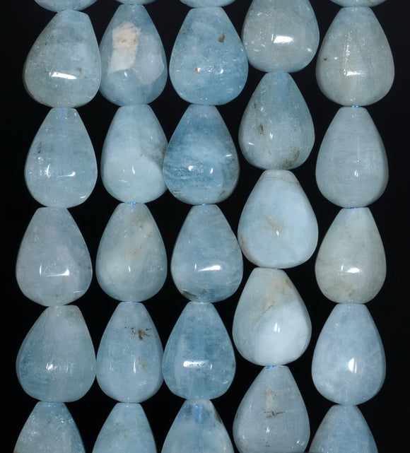 13X10-13X9M Aquamarine Gemstone Grade AA Faceted Teardrop Loose Beads 15.5 inch Full Strand (80001474-A103)