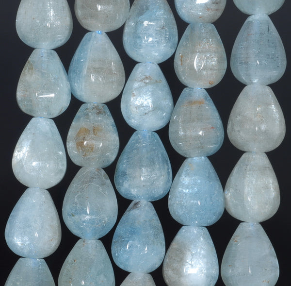 13X10-12X10MM Aquamarine Gemstone Grade AA Faceted Teardrop Loose Beads 15.5 inch Full Strand (80001476-A103)