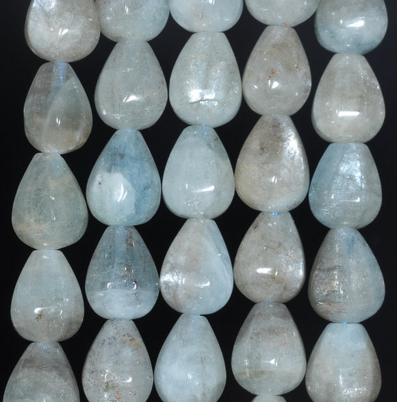 13X10-12X10MM Aquamarine Gemstone Grade A Faceted Teardrop Loose Beads 15.5 inch Full Strand (80001477-A103)