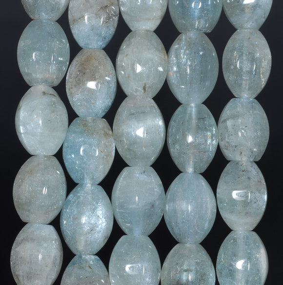 14X10-13X10MM Aquamarine Gemstone Grade AA Faceted Barrel Drum Loose Beads 15.5 inch Full Strand (80001478-A95)