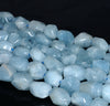 14X10-9X8MM Aquamarine Gemstone Grade AA Faceted Nugget Loose Beads 15.5 inch Full Strand (80001487-A95)