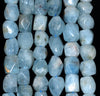 13X9-9X8MM Aquamarine Gemstone Grade A Faceted Nugget Loose Beads 15.5 inch Full Strand (80001488-A95)