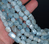 13X10-11X9MM Aquamarine Gemstone Grade A Faceted Nugget Loose Beads 15.5 inch Full Strand (80001489-A95)