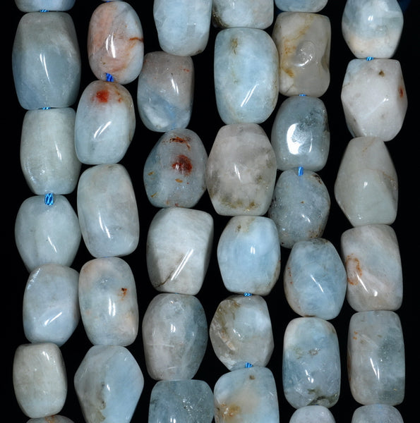 13X10-11X8MM Aquamarine Gemstone Grade AB Faceted Nugget Loose Beads 15.5 inch Full Strand (80001492-A95)