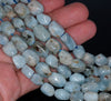 13X10-11X8MM Aquamarine Gemstone Grade AB Faceted Nugget Loose Beads 15.5 inch Full Strand (80001493-A95)