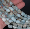 13X10-10X8MM Aquamarine Gemstone Grade B Faceted Nugget Drum Loose Beads 15.5 inch Full Strand (80001494-A99)