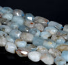 13X10-10X8MM Aquamarine Gemstone Grade B Faceted Nugget Drum Loose Beads 15.5 inch Full Strand (80001494-A99)