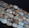 13X10-11X8MM Aquamarine Gemstone Grade B Faceted Nugget Drum Loose Beads 15.5 inch Full Strand (80001495-A98)