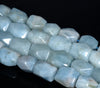 15X13-12X10MM Aquamarine Gemstone Grade AA Faceted Nugget Drum Loose Beads 7.5 inch Half Strand (80001496-A98)