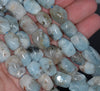 16X12-15X11MM Aquamarine Gemstone Grade AB Faceted Nugget Drum Loose Beads 15.5 inch Full Strand (80001498-A98)