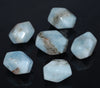 28X21-21X16MM Aquamarine Gemstone Grade AB Faceted Nugget Drum Loose Beads (80001506-A99)