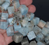 13X12-11X10MM Aquamarine Gemstone Grade B Diagonal Drill;Square Cube Loose Beads 15.5 inch Full Strand (80001530-A100)