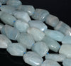 21X15-16X13MM Aquamarine Gemstone Grade AA Faceted Nugget Loose Beads 15.5 inch Full Strand (80001535-A100)