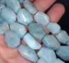 21X16-17X14MM Aquamarine Gemstone Grade AA Faceted Nugget Loose Beads 15.5 inch Full Strand (80001536-A100)