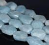 21X16-17X14MM Aquamarine Gemstone Grade AA Faceted Nugget Loose Beads 15.5 inch Full Strand (80001536-A100)