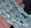 24X17-18X15MM Aquamarine Gemstone Grade AA Faceted Nugget Loose Beads 15.5 inch Full Strand (80001539-A100)