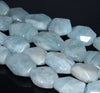 24X17-18X15MM Aquamarine Gemstone Grade AA Faceted Nugget Loose Beads 15.5 inch Full Strand (80001539-A100)