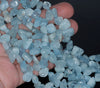 14X9-7X8MM Aquamarine Gemstone Grade AAA Pebble Nugget Chip Loose Beads 15.5 inch (80001540-A100)