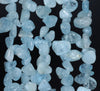 14X9-7X8MM Aquamarine Gemstone Grade AAA Pebble Nugget Chip Loose Beads 15.5 inch (80001540-A100)