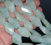 21X13-18X12MM Aquamarine Gemstone Grade A Faceted Nugget Loose Beads 15.5 inch Full Strand (80001545-A97)