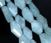 24X15-21X14MM Aquamarine Gemstone Grade AAA Faceted Nugget Loose Beads 15.5 inch Full Strand (80001546-A97)