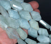 24X15-21X14MM Aquamarine Gemstone Grade AA Faceted Nugget Loose Beads 15.5 inch Full Strand (80001547-A97)