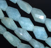 24X15-21X14MM Aquamarine Gemstone Grade AA Faceted Nugget Loose Beads 15.5 inch Full Strand (80001547-A97)