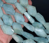 25X16-22X15MM Aquamarine Gemstone Grade AAA Faceted Nugget Loose Beads 15.5 inch Full Strand (80001550-A96)