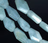 25X16-22X15MM Aquamarine Gemstone Grade AAA Faceted Nugget Loose Beads 15.5 inch Full Strand (80001550-A96)