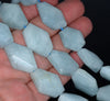 28X19-25X18MM Aquamarine Gemstone Grade AAA Faceted Nugget Loose Beads 15.5 inch Full Strand (80001557-A111)