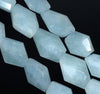 28X19-25X18MM Aquamarine Gemstone Grade AAA Faceted Nugget Loose Beads 15.5 inch Full Strand (80001557-A111)