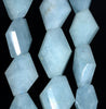 28X19-25X18MM Aquamarine Gemstone Grade AAA Faceted Nugget Loose Beads 15.5 inch Full Strand (80001557-A111)