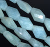 28X19-25X18MM Aquamarine Gemstone Grade AAA Faceted Nugget Loose Beads 15.5 inch Full Strand (80001558-A111)