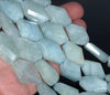 32X23-30X22MM Aquamarine Gemstone Grade AAA Faceted Nugget Loose Beads 15.5 inch Full Strand (80001563-A111)