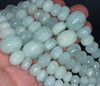 19X14-9X8MM Aquamarine Gemstone Grade AAA Graduated Pumpkin Rondelle Loose Beads 17 inch Full Strand (80001624-A97)