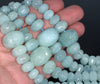 20X15-9X6MM Aquamarine Gemstone Grade AAA Graduated Pumpkin Rondelle Loose Beads 17 inch Full Strand (80001627-A97)